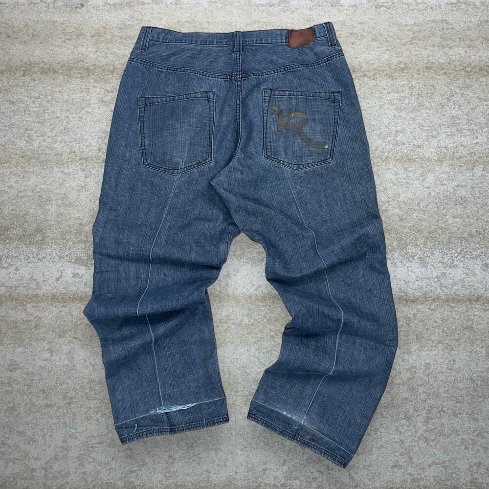 Vintage Y2K Rocawear Skater Jeans 40x34 Baggy Wide Leg Slate Blue Wash Denim